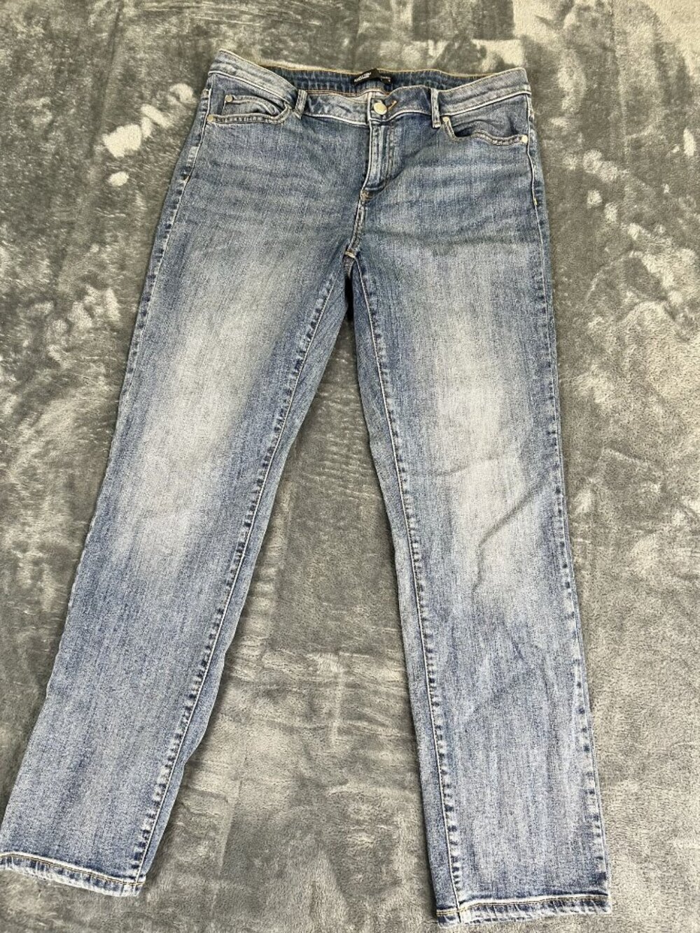 Simply Vera Vera Wang Womens Blue Denim Straight-Leg Jeans Size 12